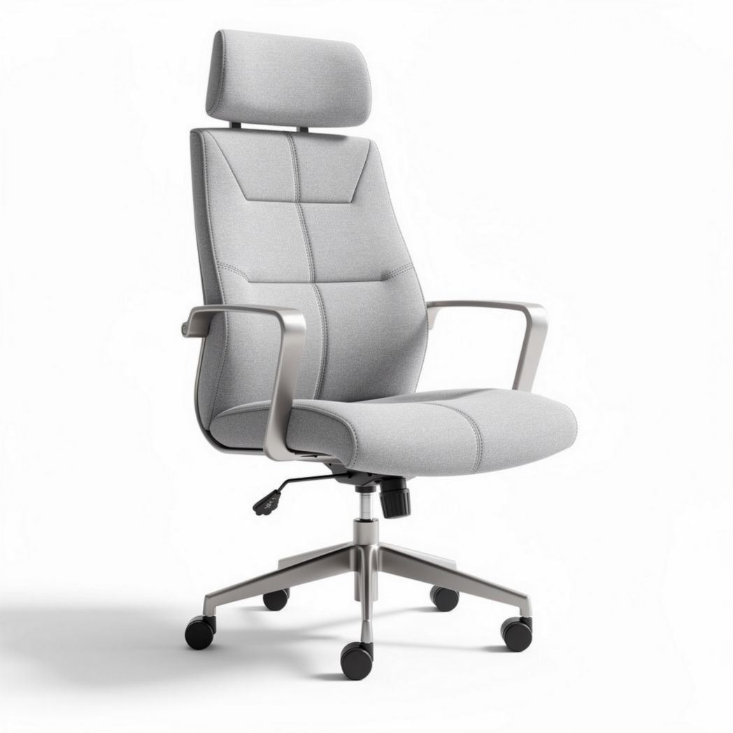 Cadeira de escritório ergonómica em tecido cinza com ajuste de altura 60 x 60 x 120cm
