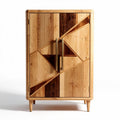 Armário de madeira com design geométrico em tons de carvalho 80 x 50 x 100cm