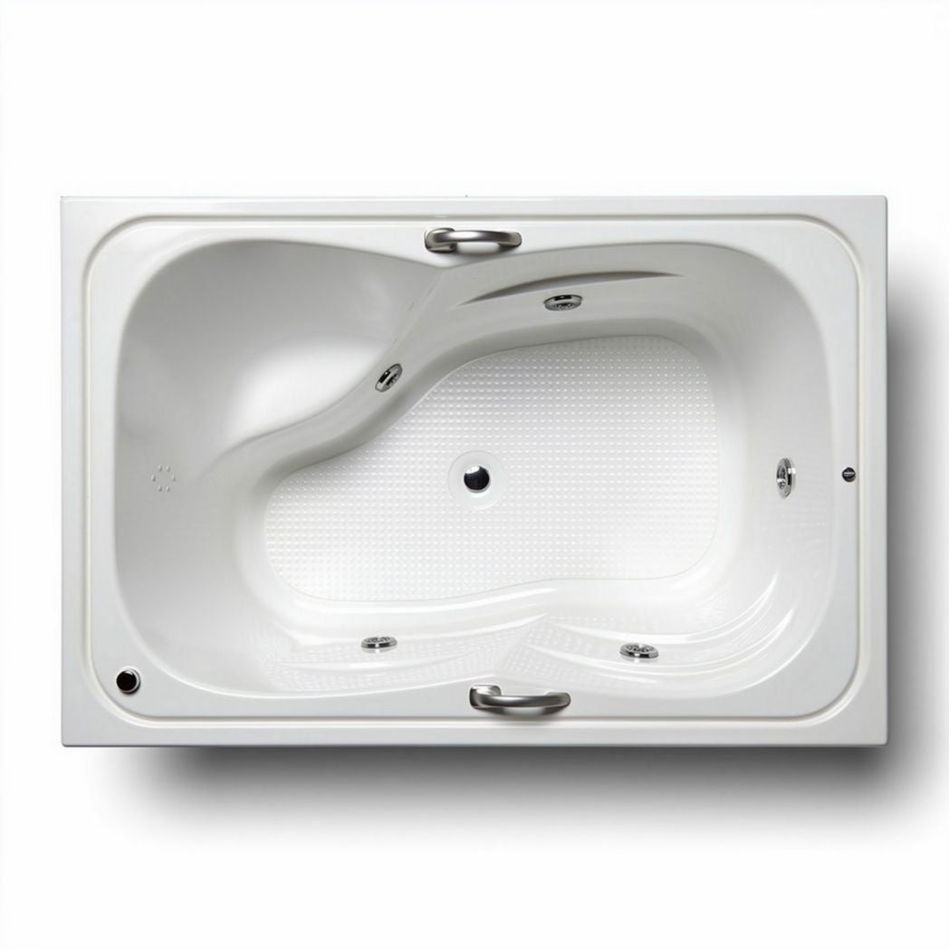 Banheira de hidromassagem 150 x 100 x 60cm branca com sistema de jatos